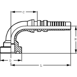 Końcówka do zakucia 4SH-DN20 kołnierz Ø 31.8 mm 90°