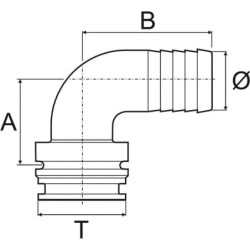 Przyłącze węża 90° T3 10 mm