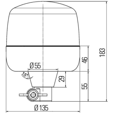 Lampa błyskowa LED, okrągła, 12/24V przykręcana 8 LED Hella