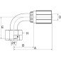 Końcówka 90° DN6-M16x1.5