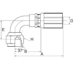 "Końcówka 90° DN6-9/16"" JIC"