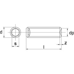 Wkręt dociskowy DIN916 M6x20 mm ze stali nierdzwenej A2 Kramp