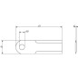 Nóż rozdrabniacza do słomy 173x50x4 mm Ø 20 mm