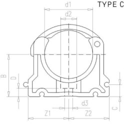 Zacisk rurowy typ BP PP VdL, 40/51 mm