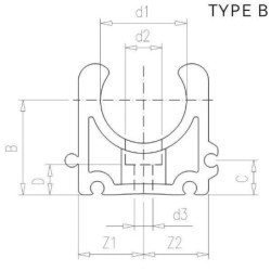 Zacisk rurowy typ BP PP VdL, 40/51 mm