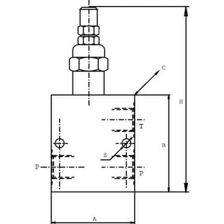 Zawór ograniczający ciśnienie, stalowy FPM D 70 CB P 1/2 S 35