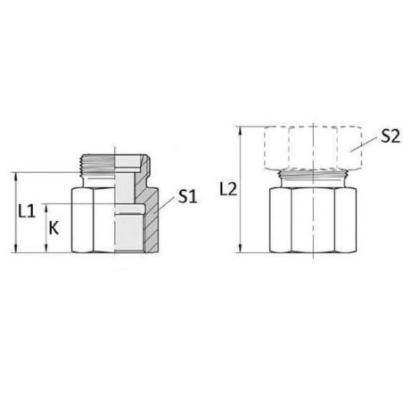 Złącze proste M18x1.5 12L - M16x1.5