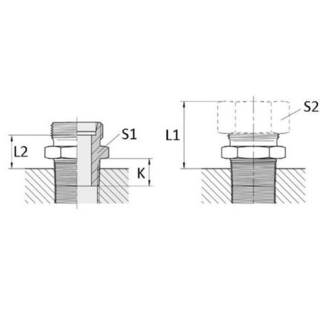 Przyłącze proste z nakrętką M12x1.5 6L 1/4 NPT