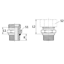 Przyłącze proste z nakrętką M16x1.5 10L 3/4 UNF