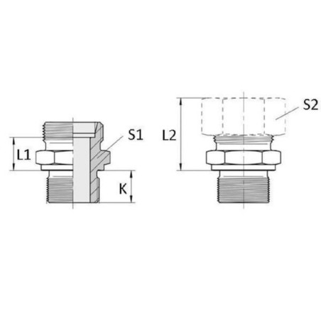 Przyłącze proste M20x1.5 12S - M18x1.5