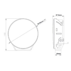 Reflektor przedni LED, 60W okrągły 9/36V Ø 180 mm światło mijania i postojowe Kramp