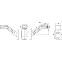 Lampa obrysowa LED lewa, 12-24V z kierunkowskazem Kramp