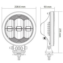 Lampa przednia LED, okrągła do jazdy dziennej 229mm