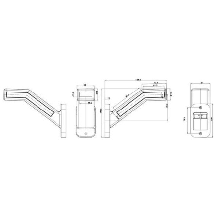 Lampa obrysowa LED lewa, 12-24V z kierunkowskazem dynamicznym Kramp