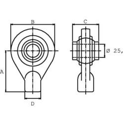 Końcówka siłownika G19.4 KR L=60 mm