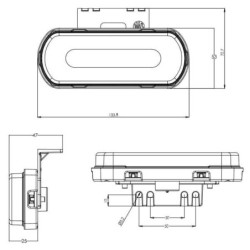 "Lampa obrysowa LED, pomarańczowa, prostokątna, 12-24V ""SAFETY LINE"" Kramp"