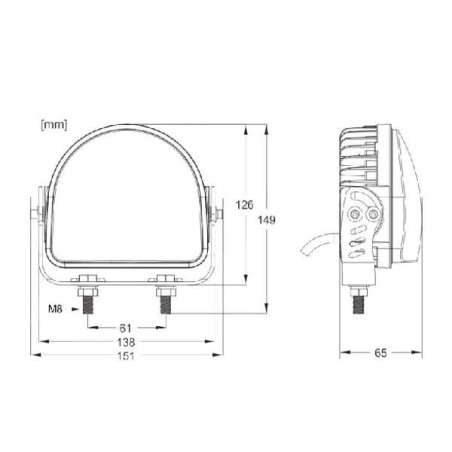 Lampa bezpieczeństwa 20W RED ARC LINE