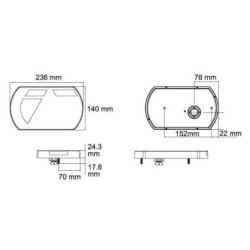 Lampa tylna zespolona LED, lewa 12V 236x140x24.3 mm Bayonet 6-pin Kramp