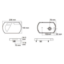 Lampa tylna zespolona LED, lewa 12V 236x140x24.3 mm Bayonet 5-pin Kramp