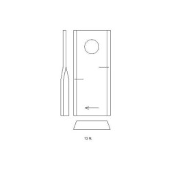 Nożyk kosiarki rotacyjnej prawy 106x49x3 mm otwór Ø 21 mm okrągły pasuje do Claas 25 szt.