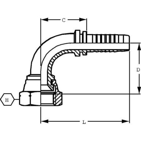 "Końcówka DN13 F 9/16"" JIC 90"