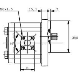 Pompa zębata PLP20.6,3D0-12B2-LBE/BC-N-EL-FS