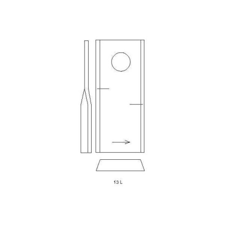 Nożyk kosiarki rotacyjnej lewy 106x49x3 mm otwór Ø 21 mm okrągły pasuje do Claas 25 szt.