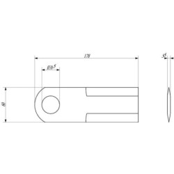 0000656410KR Nóż rozdrabniacza do słomy 178x60x5 mm Ø 30 mm