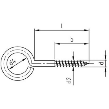 Wkręt oczkowy 5x40 mm ze stali nierdzewnej A2