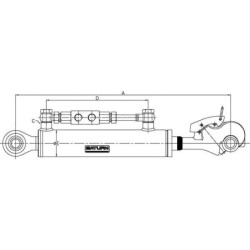 Łącznik górny hydrauliczny z hakiem TCVNN, 440 mm kat. 1