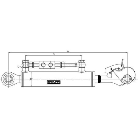 Łącznik górny hydrauliczny z hakiem TCVNN, 440 mm kat. 1