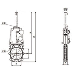 Zasuwa płytowa + siłownik hydrauliczny DN125