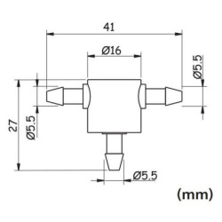 Zawór zwrotny 3 wyjścia Ø 5.5 mm, do węży o średnicy wewnętrznej 3-4 mm