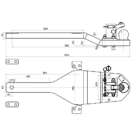 Płyta nośna zaczepu, K80 1003 mm