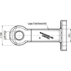 00652240A90 Ucho zaczepu, z kołnierzem przykręcane 110x100 mm