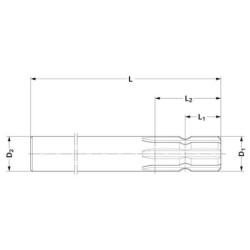 "Wał profilowany, wielowpust z jednej strony 1.3/8"" Z-6 L=500 mm"