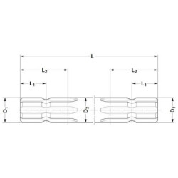 "Wał profilowany, wielowpust z dwóch stron 1.3/8"" Z-6 L=1500 mm"