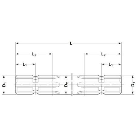 "Wał profilowany, wielowpust z dwóch stron 1.3/8"" Z-6 L=1500 mm"