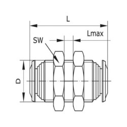 Szybkozłącze proste grodziowe 12 mm