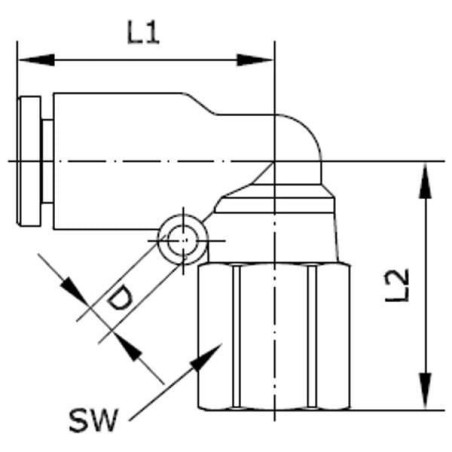 "Złącze wtykowe kątowe, gwint wew. 1/8"" 8 mm Kramp"