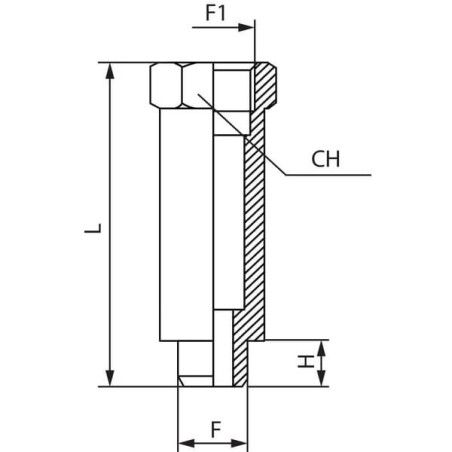 "Łącznik przedłużony 1/8"" L=45 mm"