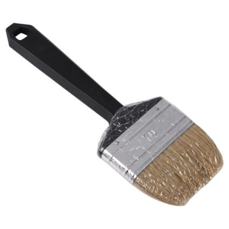 Flat brush single use, white pigshair size 70