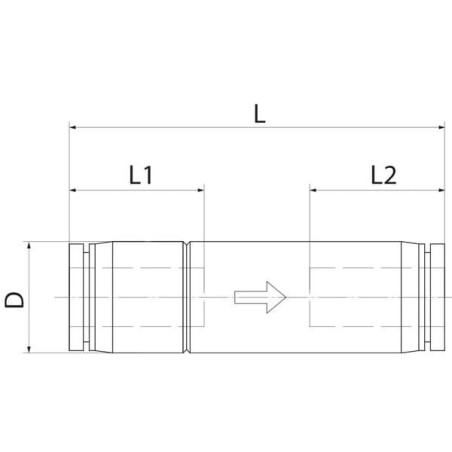 Zawór zwrotny, liniowy 10 mm