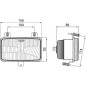 Reflektor przedni halogenowy, prostokątny 12/24V H4 156x93 mm Kramp