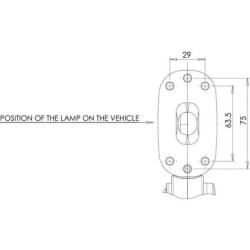 Lampa obrysowa LED, prawa 12/24V Kramp