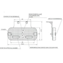 Lampa obrysowa LED, prostokątna 12/24V z wtyczką Jaeger Kramp