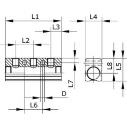 "Blok rozdzielający 4 porty 1/4""-1/8"""