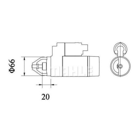 Starter 12V, 1kW, 9-teeth, CW, Mahle