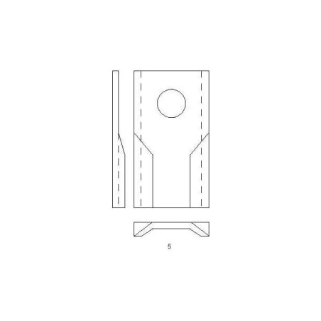 Nożyk kosiarki rotacyjnej lewy/prawy 95x55x4 mm otwór Ø 19 mm okrągły pasuje do Krone 25 szt.