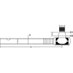 Końcówka drążka kierowniczego, podłużna 1020 mm pasująca do CNH